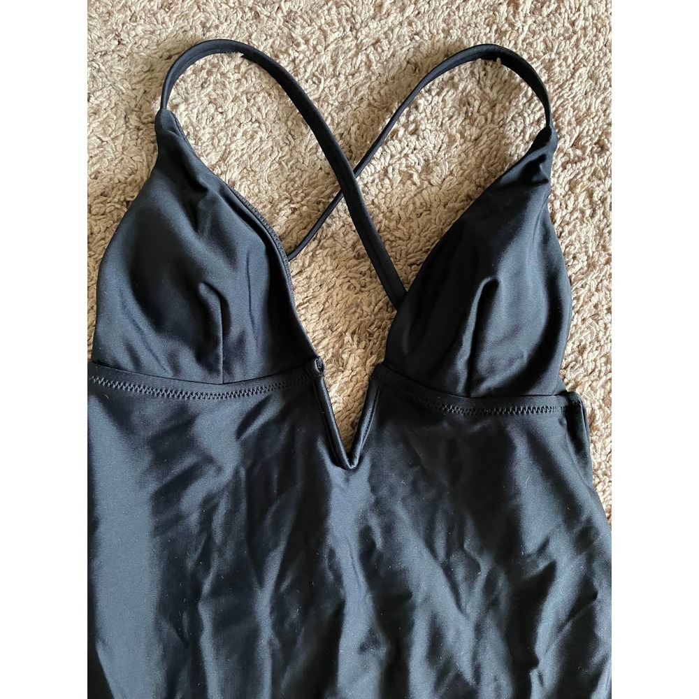 NWT Cupshe Womens V-Neck Swimsuit One Piece Spaghetti Strap Size XS Black - Picture 4 of 8